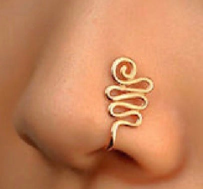 ✨ Gold Plated Faux Cuff Clip-On Nose Rings ✨