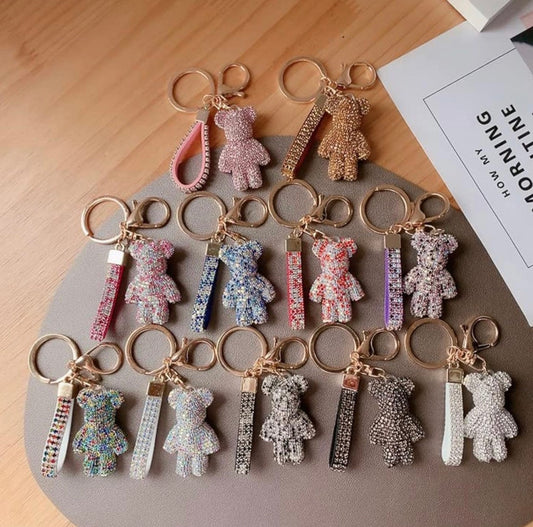 ✨ Diamond Bear Keychain - Multiple Styles Available ✨