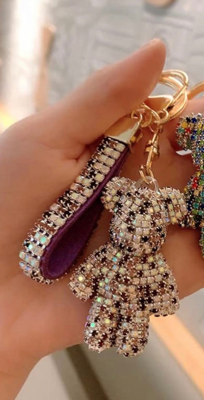 ✨ Diamond Bear Keychain - Multiple Styles Available ✨