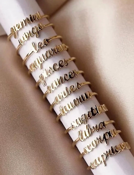 Zodiac Sign Finger Ring